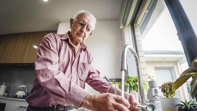 John Stankovich wouldn’t drink the water from his tap, until he installed a whole-of-house filter at considerable cost. Picture: Roy VanDerVegt