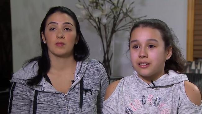 Kokito the french bulldog died on a United Airlines flight. Pictured: Sophia Ceballos and her mother Catalina Robledo. Picture: ABC13