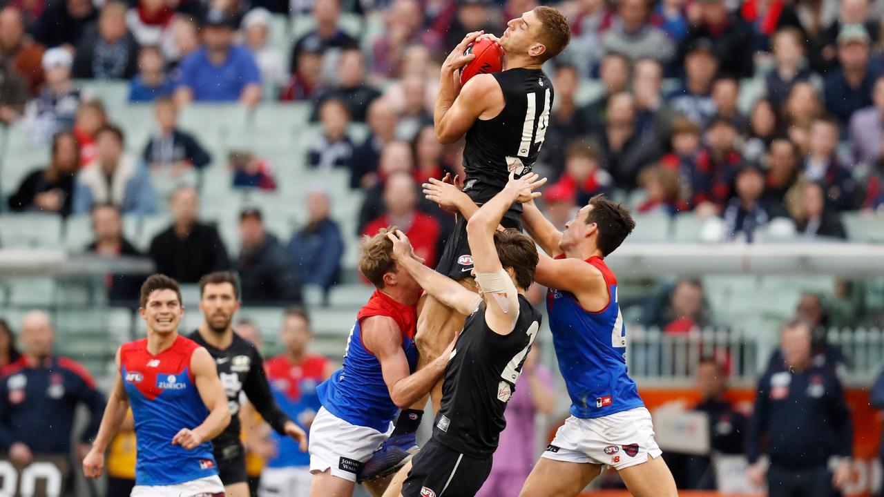 Jones has become known for his high-flying antics. Picture: AFL Photos/Getty Images