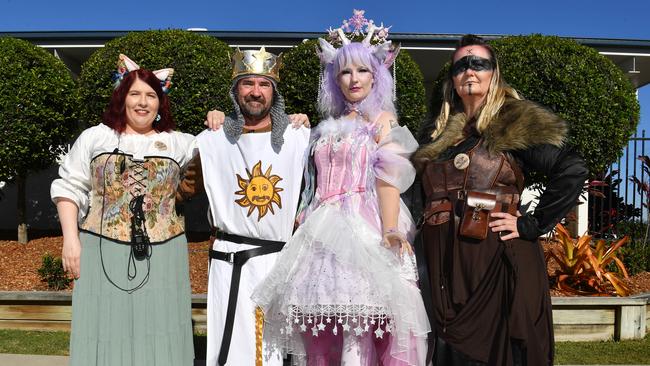 Townsville Medieval and Fantasy Festival 2024 at Cluden. Kirra, Graham, Tifany and Bev Hone. Picture: Evan Morgan