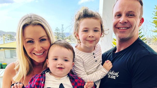 Amy Campbell and her husband with their children – son Taane and daughter Alinta – who were both conceived using IVF at budget clinic Adora. Picture: Supplied