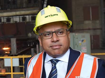 EMBARGO FOR TWAM 12 OCT 2019  NO REUSE WITHOUT PERMISSIONHead of GFG Sanjeev Gupta visits the Arrium Steel plant in Whyalla, South Australia. Monday, July, 17, 2017. British industrialist Sanjeev Gupta plans to invest $1 billion or more in Arrium's Whyalla Steelworks to ensure its future viability. (AAP Image/David Mariuz) NO ARCHIVING