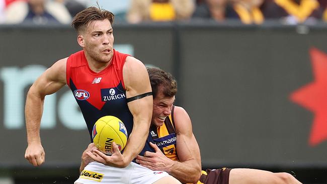 Jack Viney isn’t drawing too much on his experience from Melbourne’s disappointing showing in the 2018 preliminary final. Picture: Michael Klein