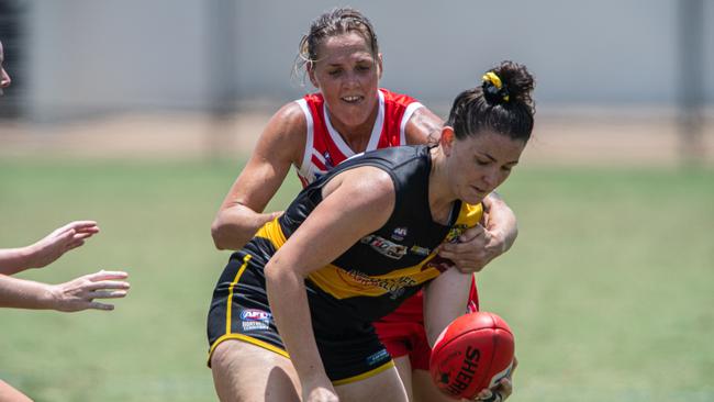 Genna Stiles in the Nightcliff vs Waratah 2023-24 NTFL women's knockout semifinal. Picture: Pema Tamang Pakhrin