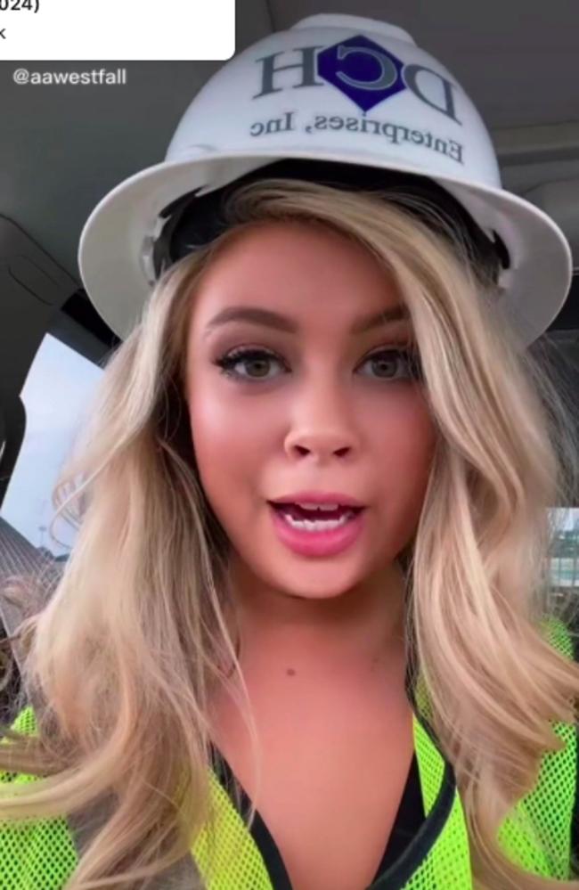 A construction manager tackles gender stereotypes daily as she shares the reality of how she is treated as a woman on a building site. Picture: TikTok