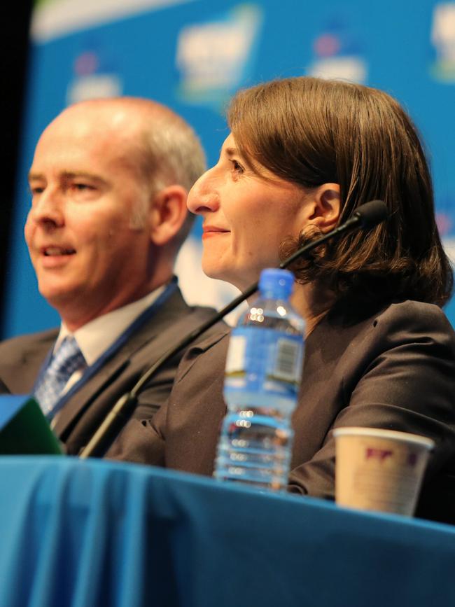 NSW Liberal Party Campaign Director Chris Stone with Ms Berejiklian. 