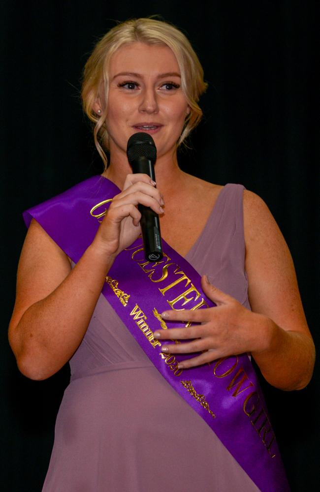 Taylah Eyre-Hughes (Gloucester finalist) giving her speech at the Lismore Workers Club for the Sydney AgShow Young Woman 2022 zone 1 and 2 finals.