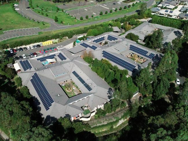 An aerial view of Newmarch House at Caddens near Penrith in Sydney’s west. Picture: Cameron Spencer