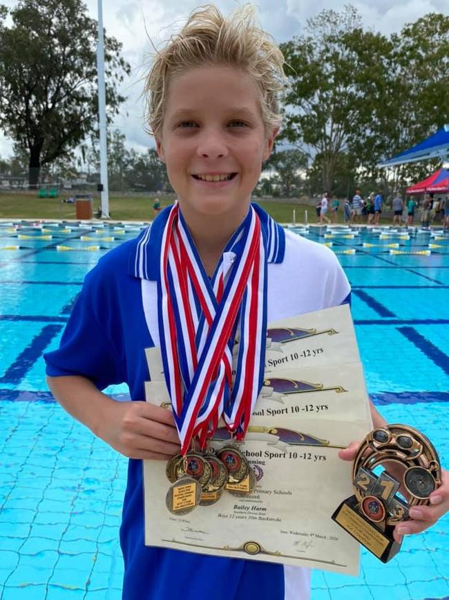 ALL GOLD: Allora swimmer Bailey Harm had an impressive carnival at the Darling Downs trials, qualifying for seven events from seven swims.