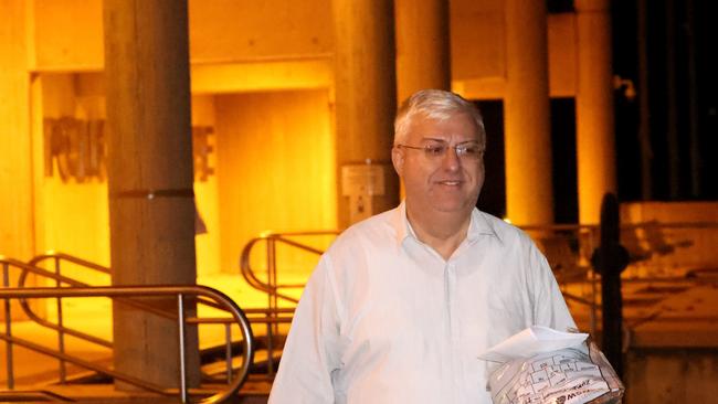 Frank Zumbo pictured as he leaves the Surry Hills police centre after he was granted bail. Picture: Damian Shaw