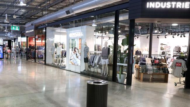 Empty looking retail areas at DFO in Brisbane, a popular haunt for Chinese tourists. Photographer: Liam Kidston.