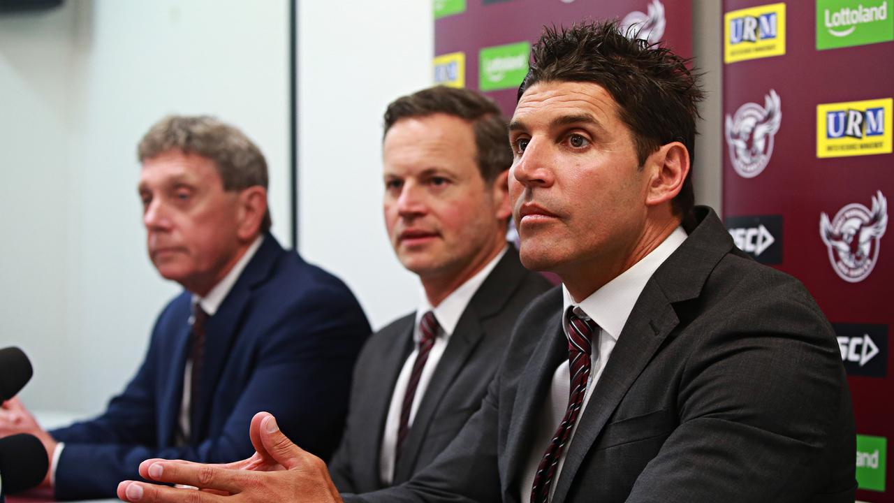 Sea Eagles coach Trent Barrett has been slammed by the Manly chairman