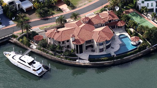 Aerial photo shoot of the Gold Coast - Clive Palmers home at Sovereign Island