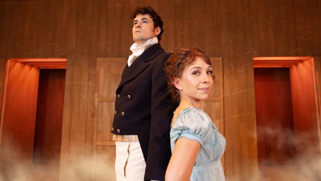 Queensland Theatre Company Pride and Prejudice leads, Andrew Hearle and Maddison Burridge, playing Mr Darcy and Elizabeth Bennet. (Photo: Oh Tilly Photography)