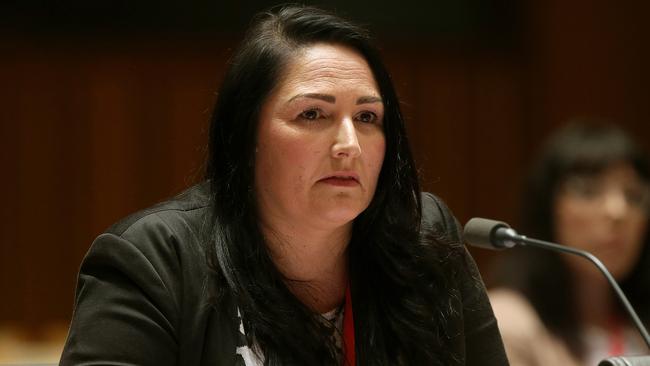 Sonya Ryan, founder and CEO of The Carly Ryan Foundation, at a senate hearing in Canberra.