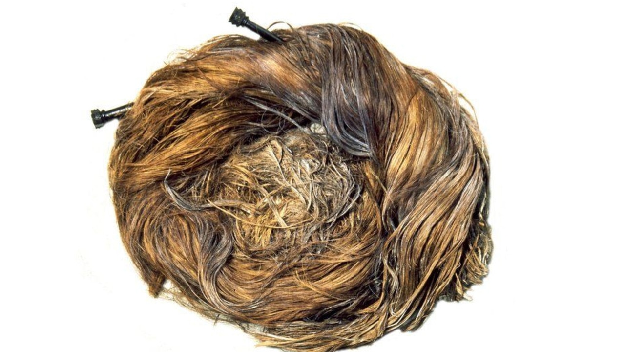 An image of a burial hair bun. Picture: York Museum Trust