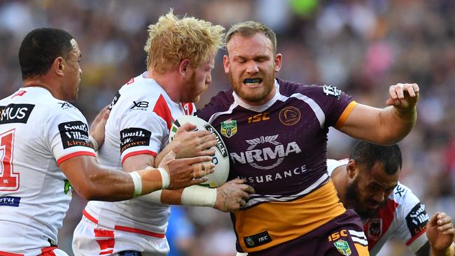 Lodge started slow but was Brisbane’s best prop by the end of the year. AAP Image/Darren England.