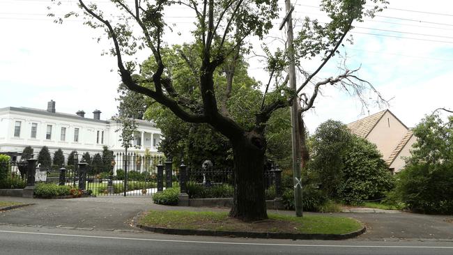 The proposed site is neighbour to one of Melbourne’s most expensive properties. Picture: Hamish Blair