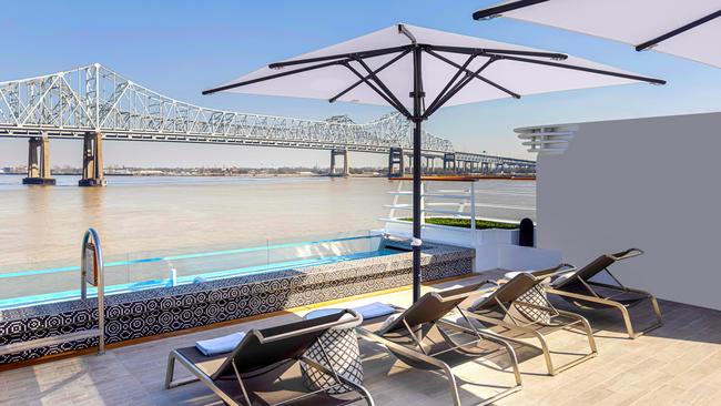 What's hotThink a compact ship won’t have a pool? Think again. There’s a lovely plunge version on the ship’s aft, perfectly positioned for sunset river views.What's notI would have loved the ship to have a fitness studio so I could work off some of that Southern fried food, but six laps around the Promenade Deck is equivalent to walking a mile (plus you can do it with a mint julep in hand).
