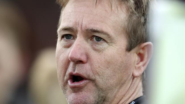 Glenelg coach Mark Stone during the second semi final against Port Adelaide last Sunday. Picture: SARAH REED