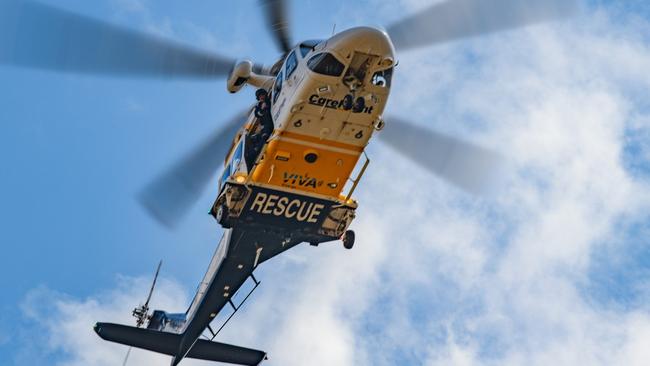 The CareFlight NT Rescue helicopter in action. Picture: Supplied