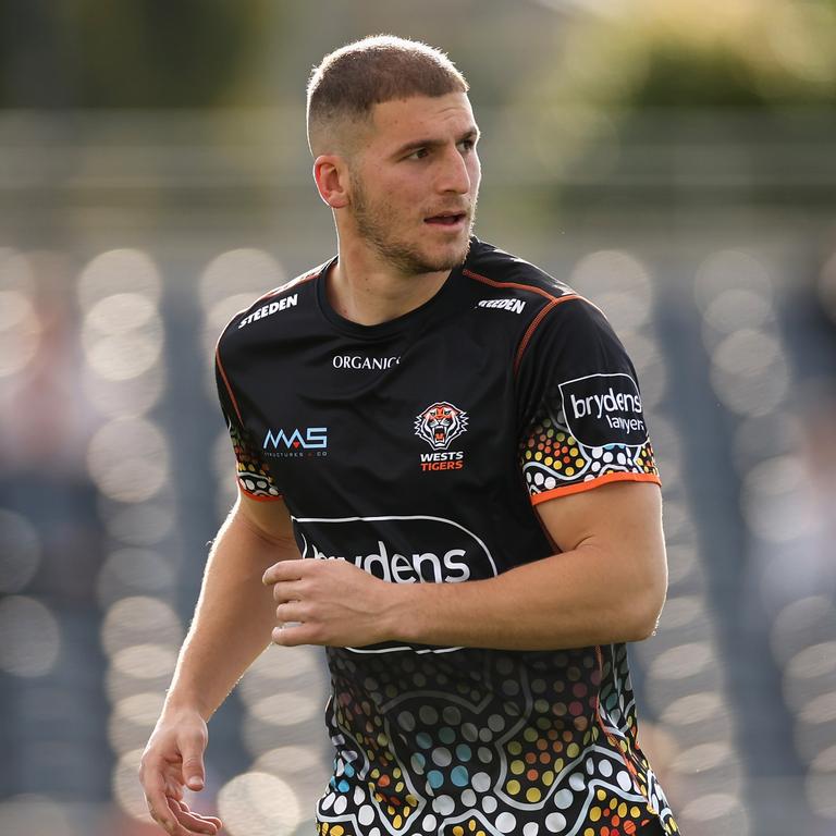 Adam Doueihi of the Wests Tigers. Picture: Cameron Spencer/Getty Images