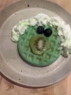 Meghan Markle made green waffles for Archie and Lilibet in celebration of St Patrick's Day. Picture: Instagram