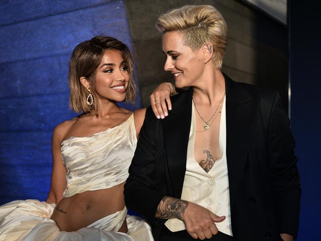 Thattil with her partner, Moana Hope, at the NGV Gala 2023. Picture: Naomi Rahim/Getty Images for NGV