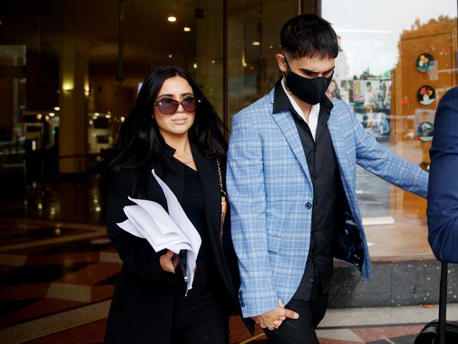 Isaiah Firebrace and Stephanie Mendez leave court. Picture: NCA NewsWire / Nikki Short