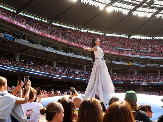 Katy Perry performing at the MCG. Picture: Mark Stewart