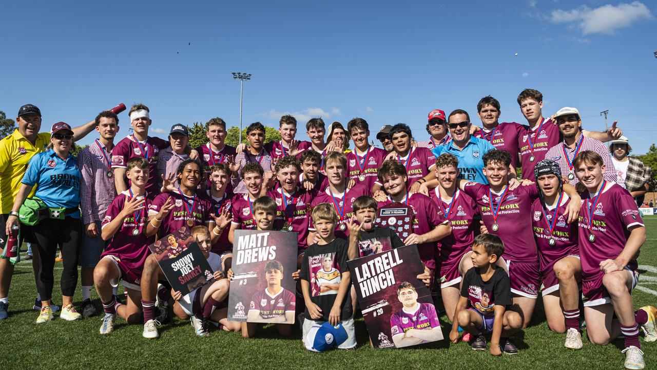 Dalby are the TRL U19 Premiers after defeating Southern Suburbs in the grand final at Toowoomba Sports Ground, Saturday, September 14, 2024. Picture: Kevin Farmer