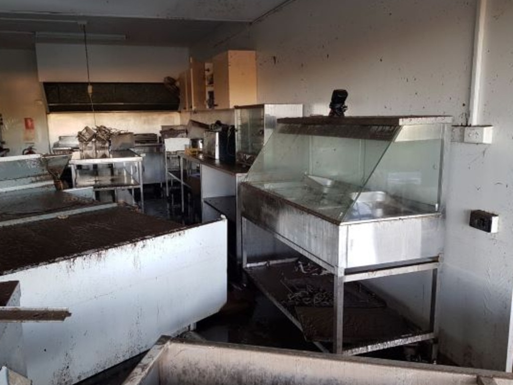 Flood damage at the Downey Park canteen