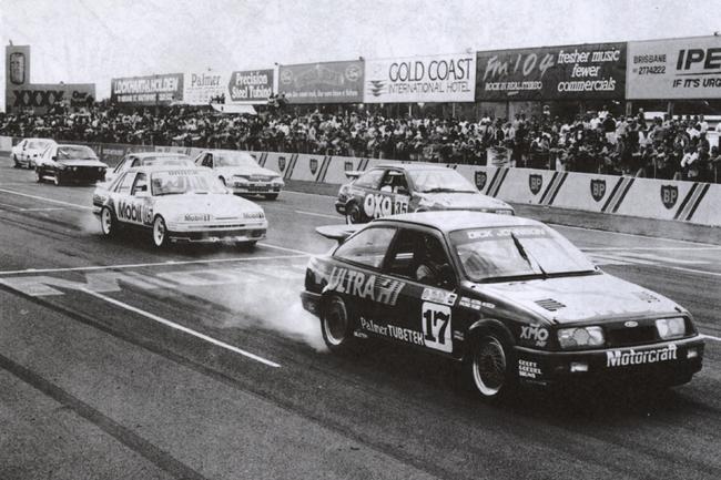 Touring car race at Surfers Paradise International Raceway. A copy photo taken in the late 80s.