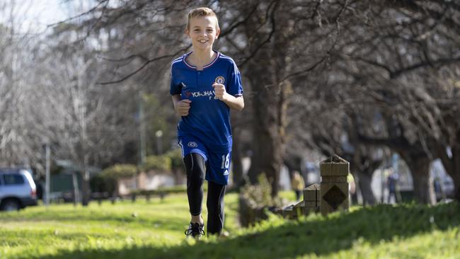 An introduction to parkrun Camden has seen Brad Hixon cap off a year-long journey from relearning how to walk at The Children’s Hospital at Westmead to taking on the upcoming City2Surf. Picture: Matthew Vasilescu