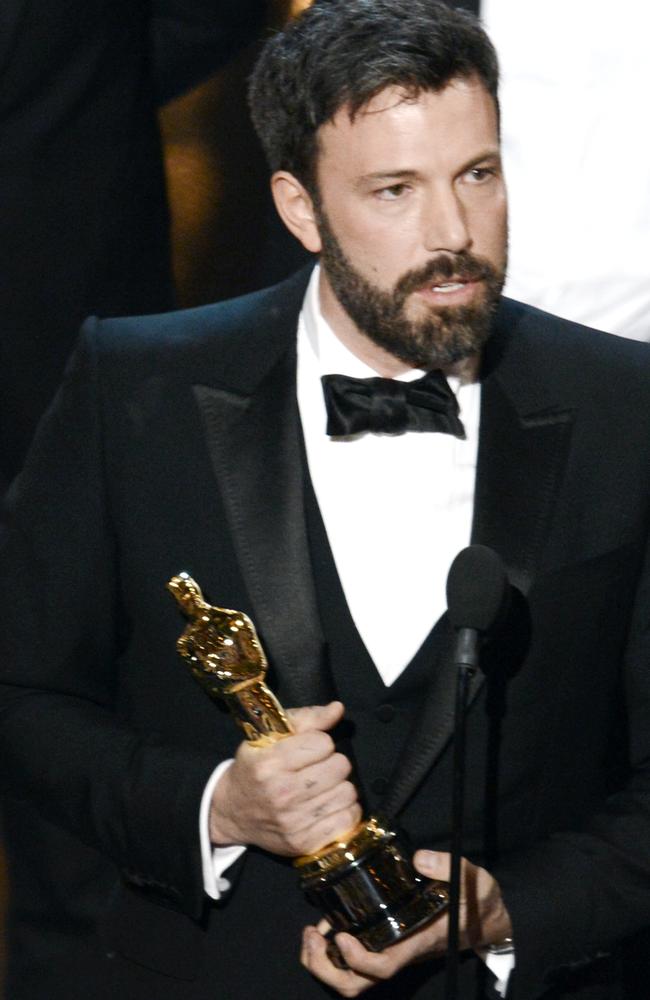 Ben Affleck accepts the Best Picture award for <i>Argo</i> at the Oscars in February 2013. Picture: Kevin Winter/Getty.