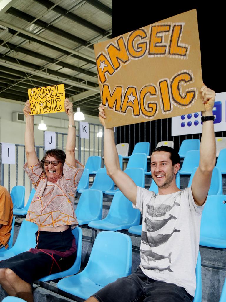 Super Netball game between Fever and Giants at Cairns pop up stadium. Kerry and Sam Hos. PICTURE: STEWART McLEAN