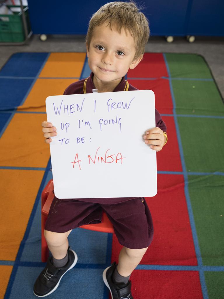 Newtown State School Prep student Hunter on the first day of school, Monday, January 22, 2024. Picture: Kevin Farmer