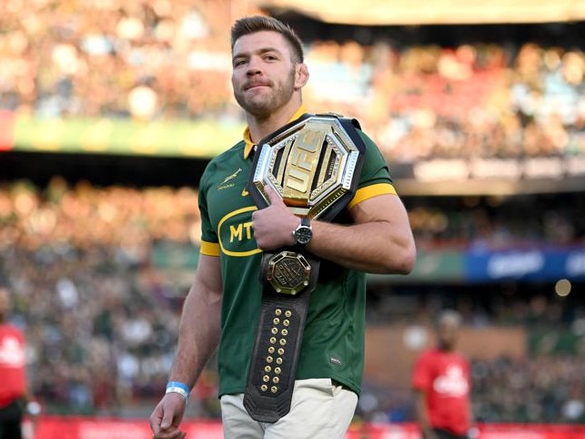 A rugby fanatic who played age-group footy for South Africa, du Plessis says a few Springboks will be in attendance in Sydney when he fights Strickland. Picture: Brendan Moran/Sportsfile via Getty Images