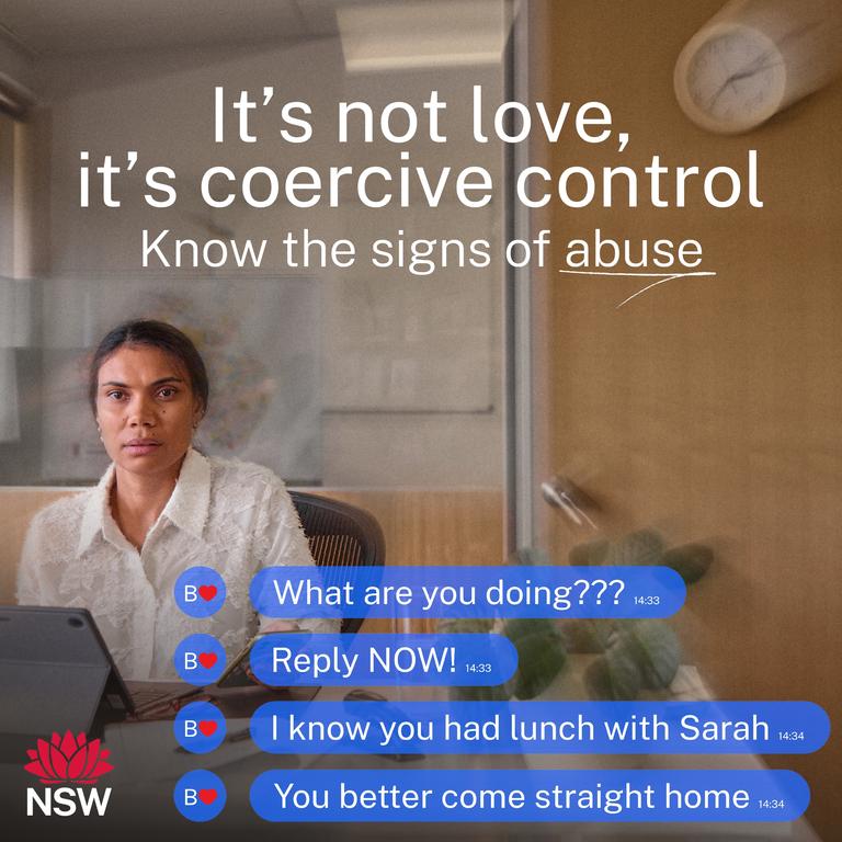 NSW unveils coercive control campaign to tackle DV crisis | Herald Sun