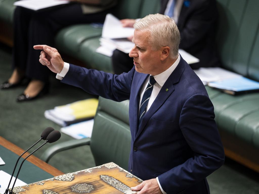 Michael McCormack was forced to fill the Prime Minister’s chair in question time, despite being ousted as Nationals leader just hours before. Picture: Martin Ollman / NCA NewsWire