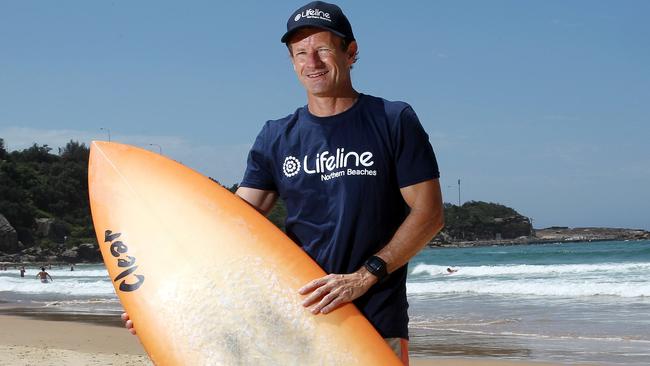 David Thomas is the CEO for Lifeline. He is running a surf comp to raise funds and awareness of suicide prevention. David is pictured at Freshwater Beach.