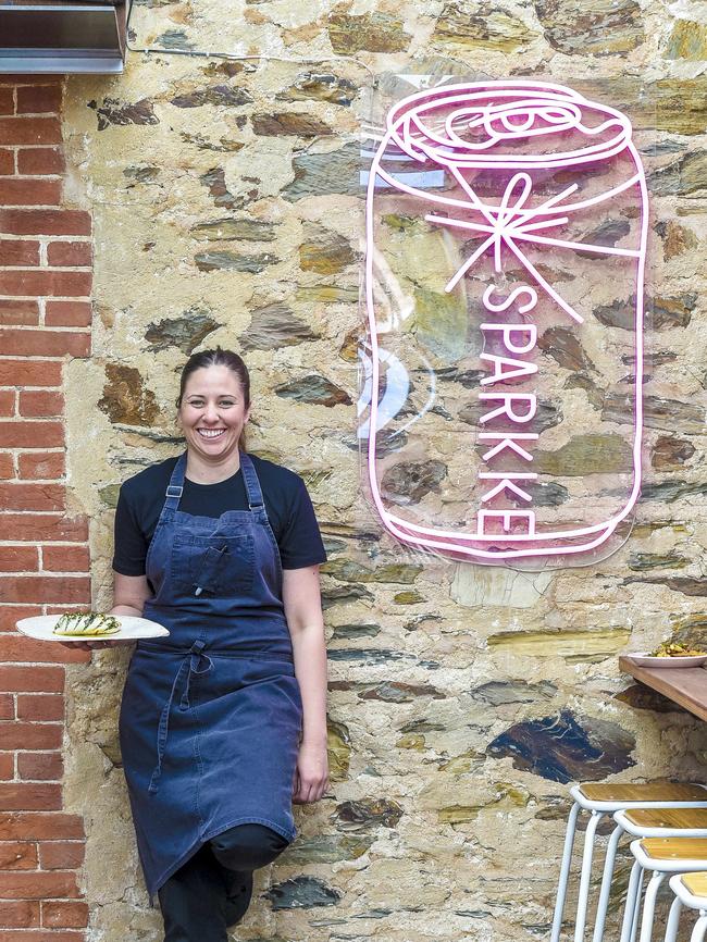 Sparkke at the Whitmore’s chef Emma McCaskill. Picture: AAP/Roy Vandervegt