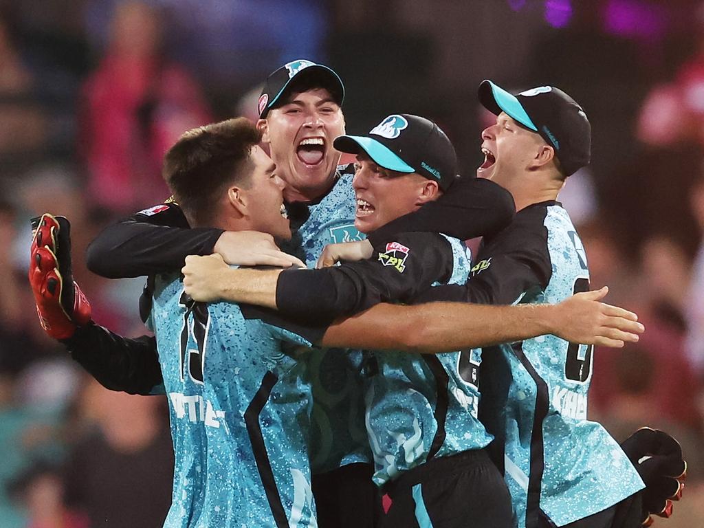 Brisbane Heat players celebrate victory in the BBL final. Picture: Getty Images