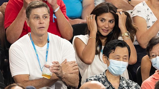 Pia Miller and husband Patrick Whitesell will be courtside again this year. Picture: Fiona Hamilton