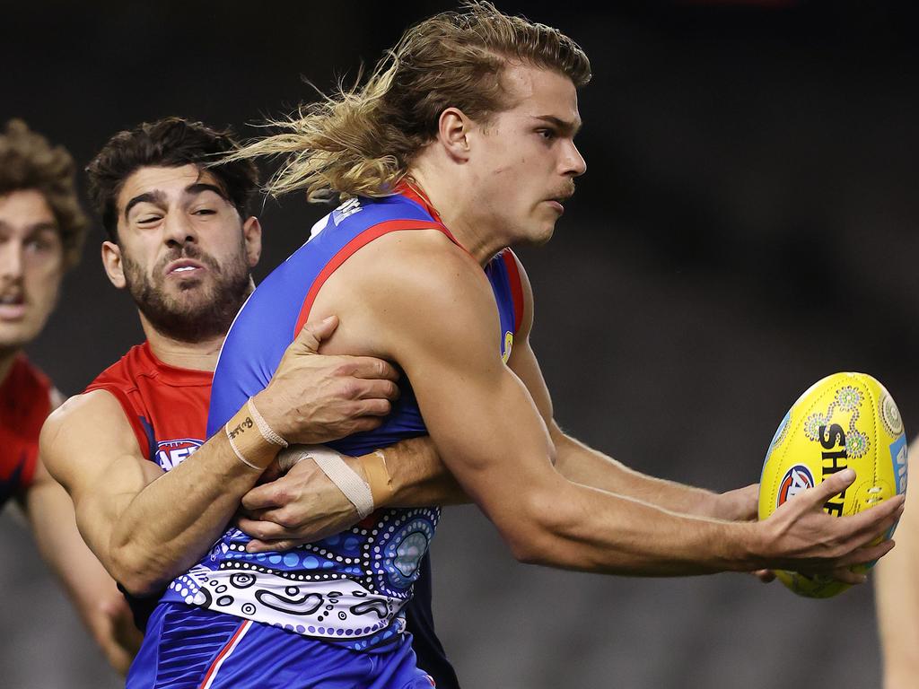 Christian Petracca and Bailey Smith are among the stars across every line for the Dogs and Dees. Picture: Michael Klein