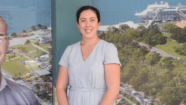 Save Gladstone Maternity Ward advocate, Jemma Manwaring at a protest held outside local MP, Glenn Butcher's office. Picture: Nilsson Jones