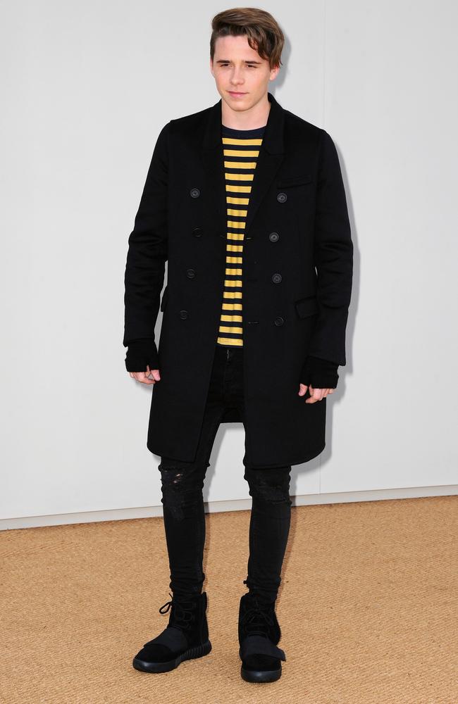 LONDON, ENGLAND - JANUARY 11: Brooklyn Beckham attends the Burberry Prorsum show during The London Collections Men AW16 at Kensington Gardens on January 11, 2016 in London, England. (Photo by Eamonn M. McCormack/Getty Images)