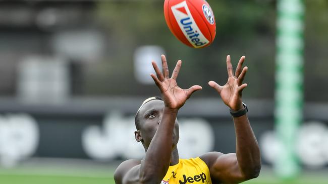 Richmond’s Mabior Chol is top of the hit list for rival clubs. Picture: Jason Edwards