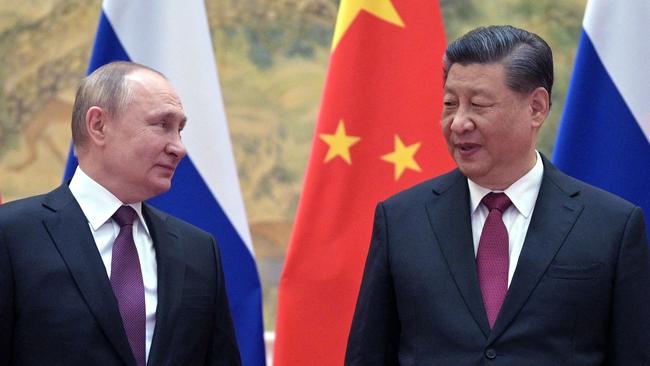 Russian President Vladimir Putin (L) and Chinese President Xi Jinping this year. Picture: AFP