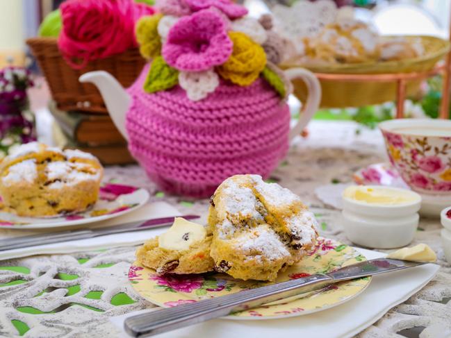 The Tea Cosy’s hot cross scones. Picture: Jenifer Jagielski